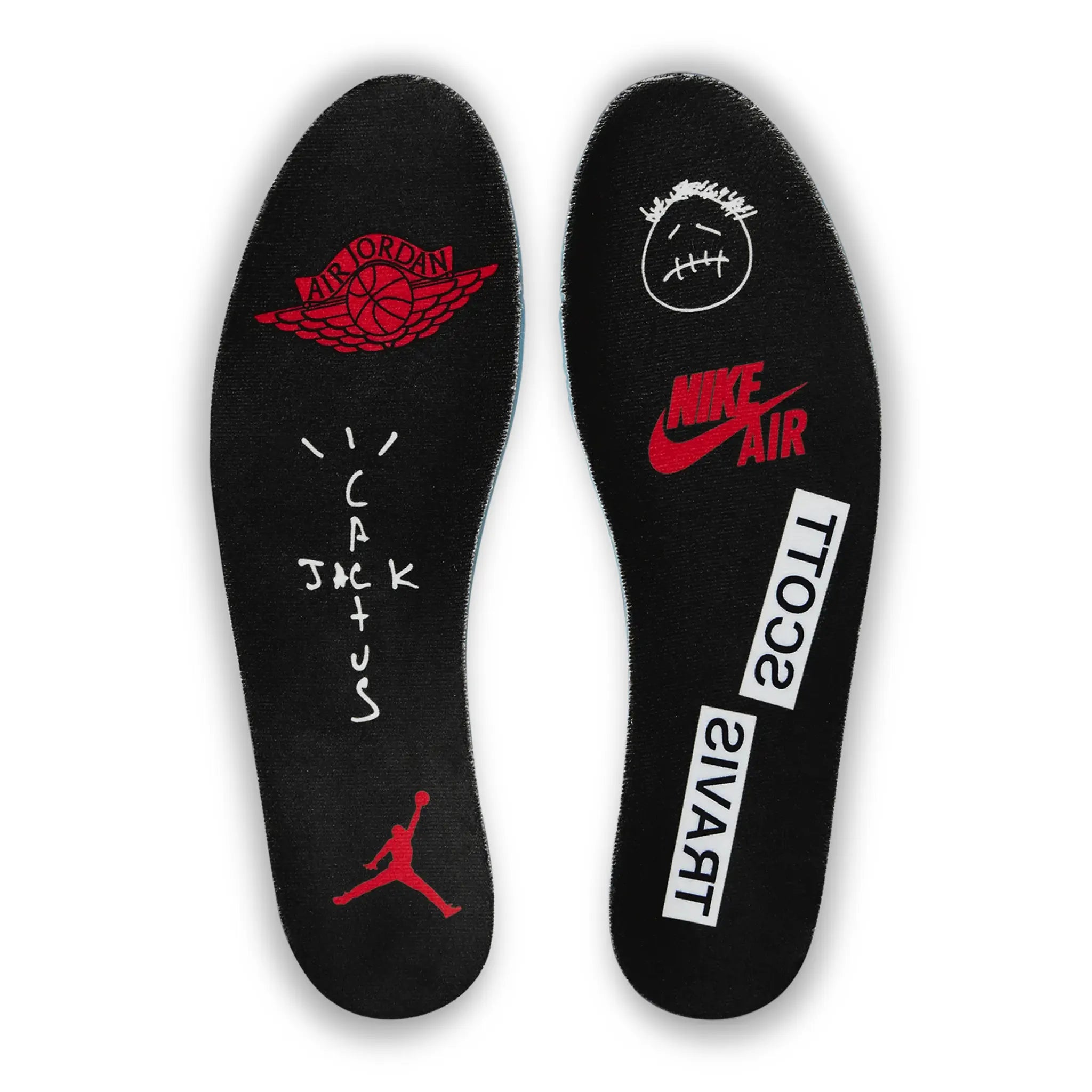 Sole view of Travis Scott x Air Jordan 1 Retro Low OG Pale Vanilla DM7866-201